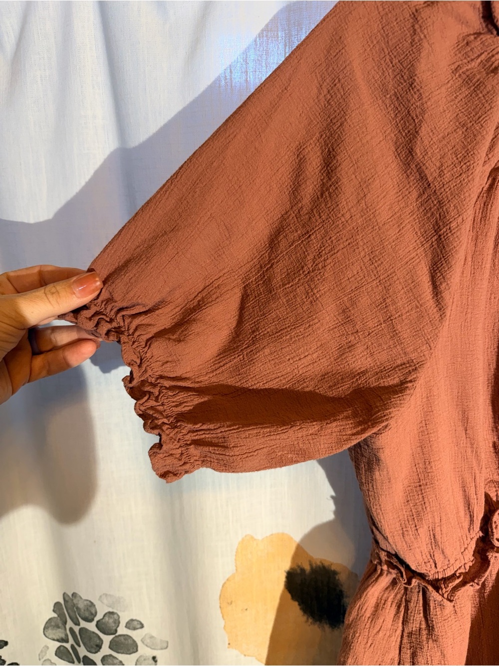 Free The Roses Rust Ruffle Mini Dress – Women’s Size Large - Picture 7 of 12
